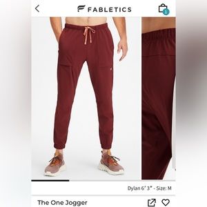 Fabletics ‘The One’ Jogger - Oxblood - Sz Small - 27” Short Length